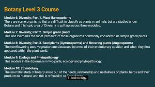 Botany Level 3 (QLS) Course