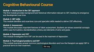 Cognitive Behavioural Level 3 (QLS) Course